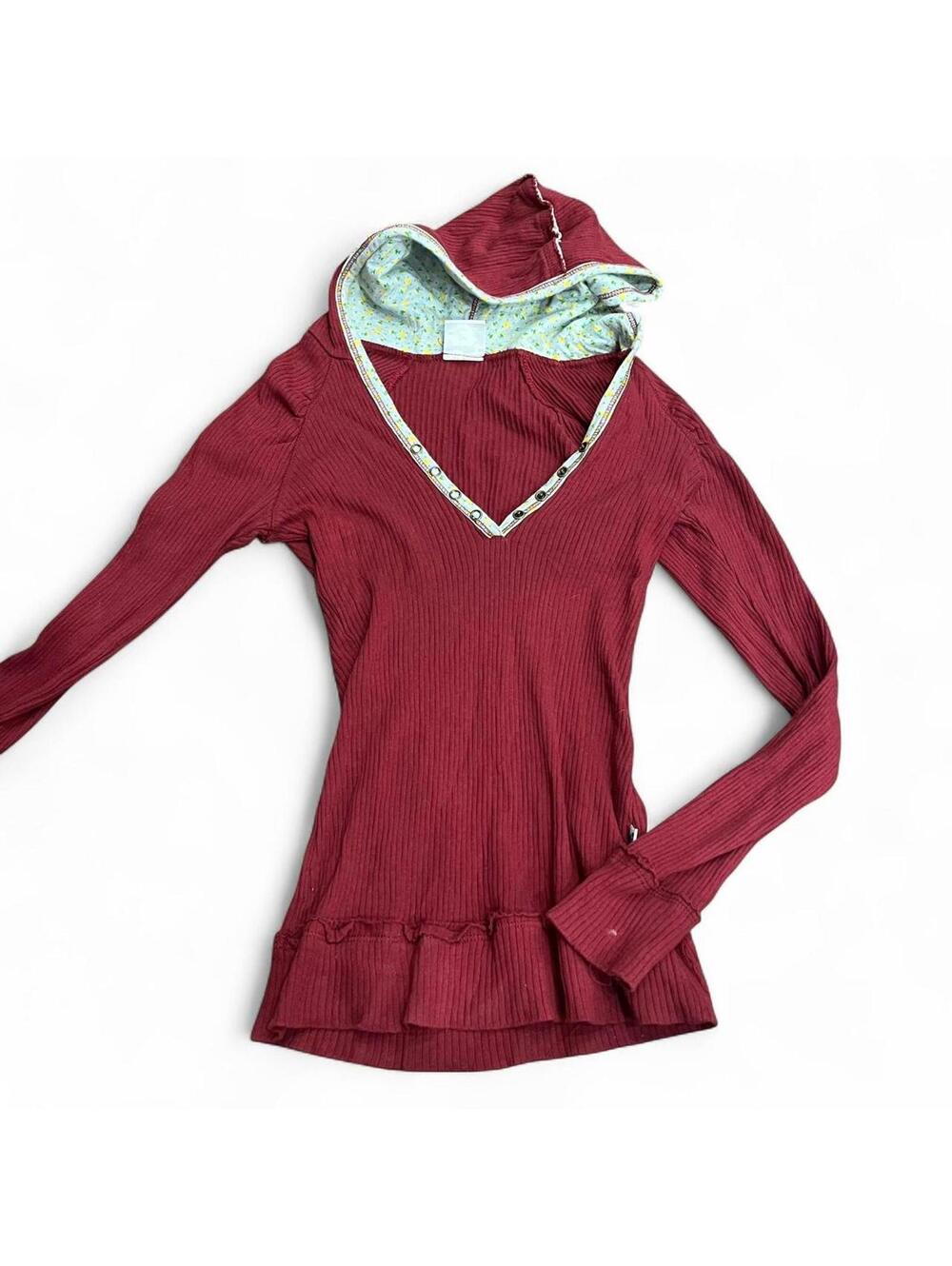 y2k Gispy doll Henley with hood